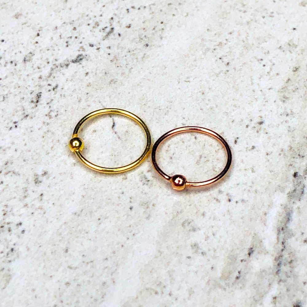 Sterling Silver Set of 2 Ball Closure Nose Rings